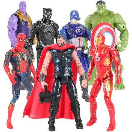 7 stk. superhelte actionfigurer legetøj, samlefigurer gave til børn og fans O