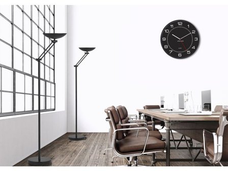 Unilux Golvlampa Dely rörlig svart - Lyreco - Kontorsmöbler och inredning - Lampor och belysning - Golvlampor