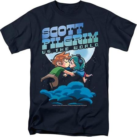 Scott Pilgrim Vs The World Comedy Movie Lovers Vuxen T-shirt T-shirt Blå XL
