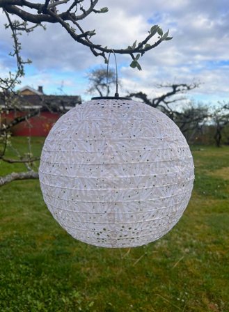Lanterne solcelle rund - beige