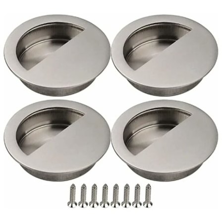 Skyvedørhåndtak 4 Deler Skyvedørhåndtak Skyvedør Skyvedørsgarderobe Innfelt Håndtak Møbelhåndtak med Skruer Skyvedørsskap