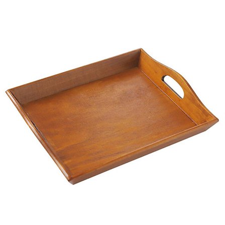 Multifunksjonell Vintage Trebrett Rektangulært Dekorativt Tebrett Serveringsbrett Holder For Bakverk Frukt Frokost (Vintage Farge)