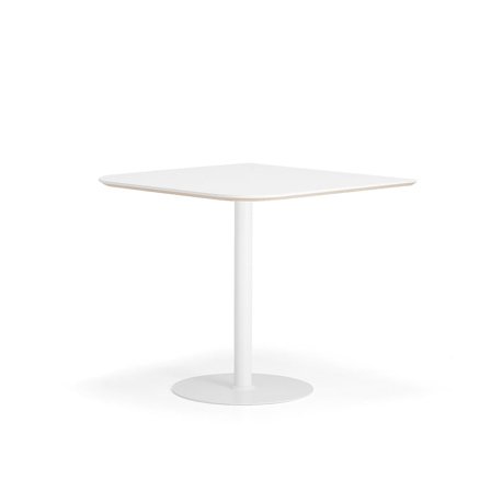 Bar table METRIC, rounded corners, 1000x1000x900 mm, white