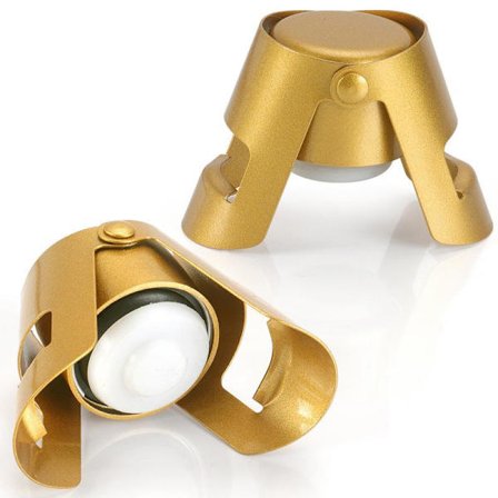 2-pakning Champagnekork i rustfritt stål, silikonforseglet flaske, musserende vin