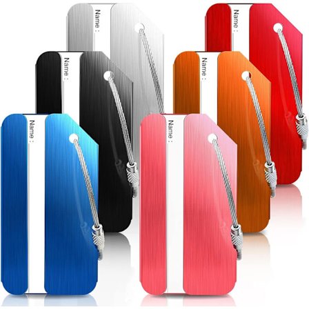 Bagasjetagger, Bagasjetagger Aluminium 6 stk, Kofferttagger, for