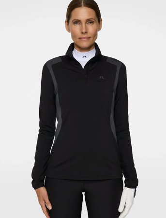 J. Lindeberg Mae Quarter Zip Mid Layer - Black - L