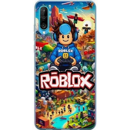 Kompatibel Mobilcover til Huawei P30 lite Roblox-verden med spilkarakterer og farverige eventyr fyldt med action og flyvende køretøjer