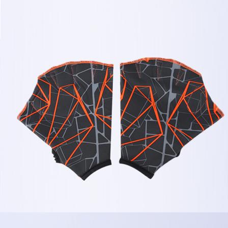 Svømmehandsker 1 par voksne børn svømmer til mand/kvinde svømmebegynder Grey Orange Printing L