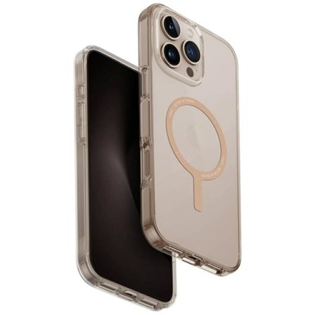 Uniq Clario Magclick -latauskotelo iPhone 16 Pro Max - läpinäkyvä kultainen