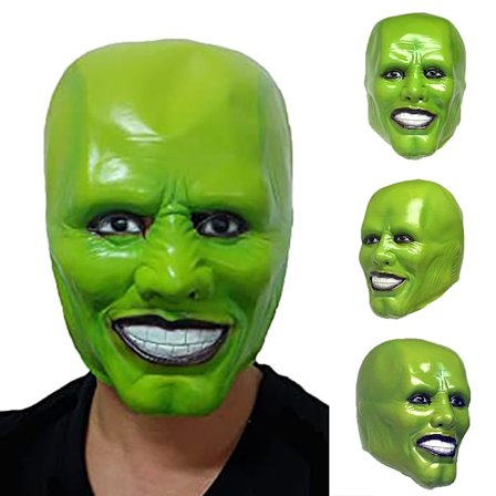 Deluxe Green Mask Latex Full Head Jim Carrey Fancy Halloween