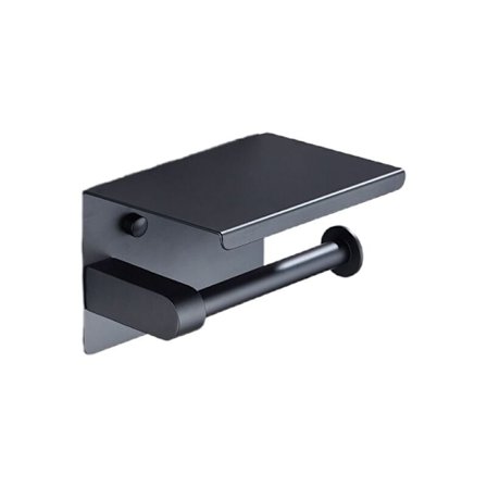 Seinään asennettava WC-paperiteline musta WC-paperiteline P:llä