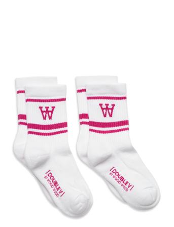 Kids Con 2-Pack Socks Socks & Tights Socks Vit Wood Wood