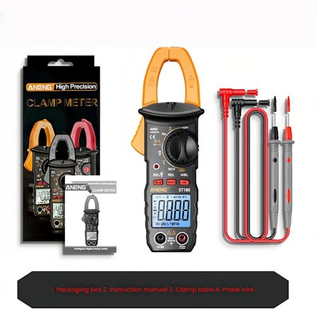 Digital klem multimeter tester, måler AC strøm, spenning, kapasitans, motstand, diode, på/av frekvens bakgrunnsbelysning ingeniørverktøy