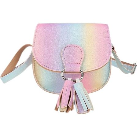 Barn Flickor Småbarn Mini Axelväska Crossbody Väska med Tofs