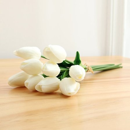 Kunstige Tulipan Blomster Falsk Buket Real Touch Hjem Bryllup