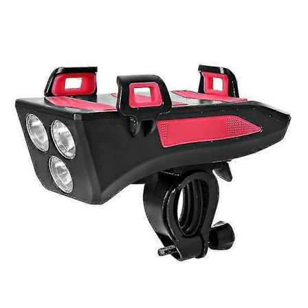 4-i-1 Vandtæt Cykellygte, Cykeltelefonholder, Cykelklokke, Mobiltelefon Powerbank