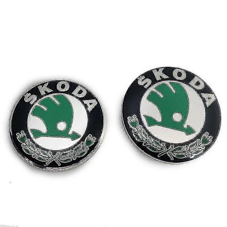 Bil Emblem 2 stk. Til Skoda Modeller 90mm 80mm Emblem Motorhjelm Og Bagklap-God