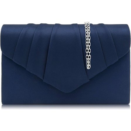 Clutch för kvinnor, elegant mocka aftonväska kuvert crossbody blå