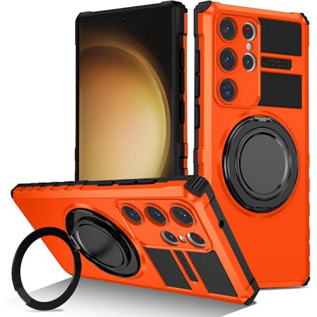 Suojakotelo - Samsung S23 Ultra - Magneettinen 360° - Iskunkestävä - Oranssi