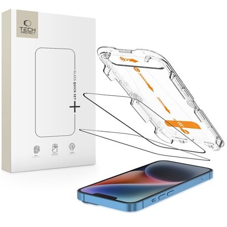 Tech-Protect Quick Set+ hærdet glas 2-pak til iPhone 13 / 13 PRO / 14 / 16e