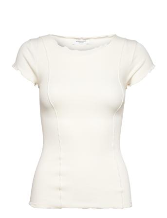 Organic T-Shirt T-shirts & Tops Short-sleeved Hvit Rosemunde*Betinget Tilbud