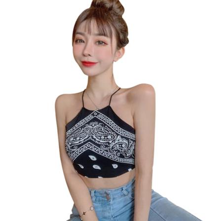 Kort Väst Dam Nattklubb Ärmlös Crop Top Girl Slim