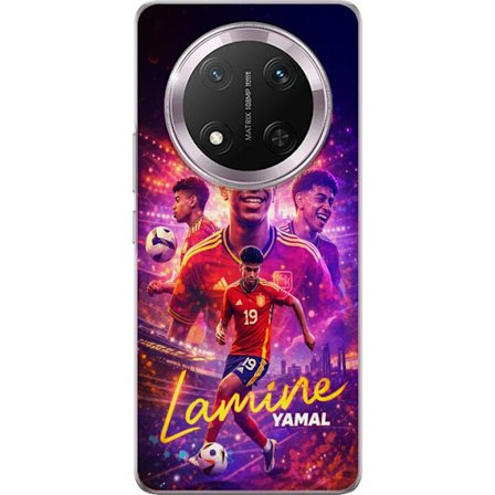 Yhteensopiva Puhelinkuori Honor Honor Magic7 Lite Lamine Yamal jalkapallo juliste Espanjan maajoukkueen pelipaidassa dynaamisella liikkeellä, värikk