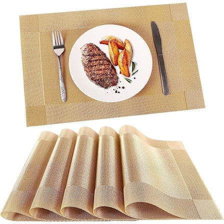 Sæt med 6 vaskbare PVC-plast dækkeservietter - Vinyl Coasters Slidstærke og