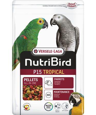 Versele-Laga - Nutribird P15 Tropical (papegøye) 3 kg - Fuglemat & fuglefôr - Fuglepellets - ZOO.no