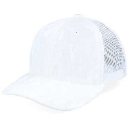 Equip - Vit trucker Keps - Kids White/White Velvet Trucker @ Hatstore