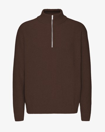 Merino Quarter Zip - Coffee Brown 2XL