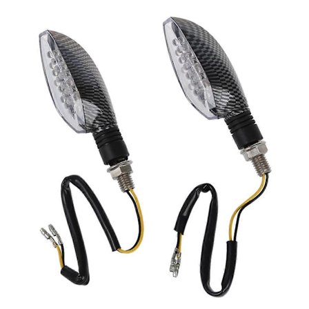 2st 12V Kol Motorcykel LED Blinkers Indikator Ljus Gul Lampa
