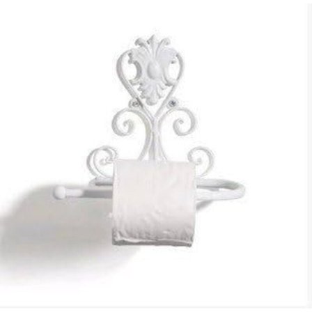 Toalettpapirholder Veggmontert Vintage Toalettpapirrullholder Håndklehenger Baderom Rullholder (Hvit)