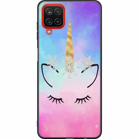 Samsung Galaxy A12 Svart Skal Unicorn Enhörning