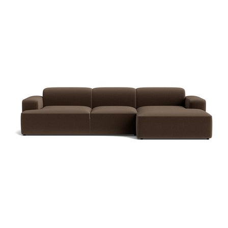 Madrid XL chaiselong sofa, højrevendt - Lisboa Brun - 317x101x75 - Sofa, chaiselong - Bred Flyder Sofa med dybt sæde og komfort