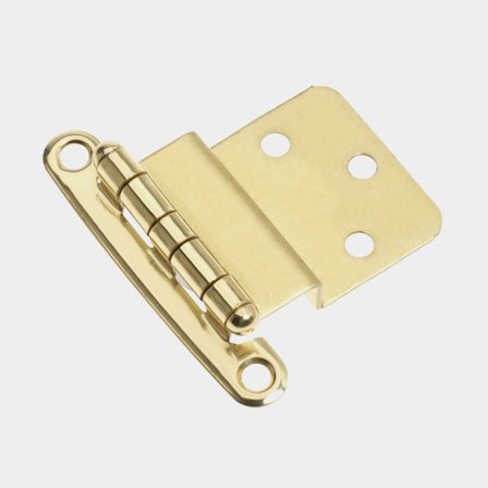 Lukenscharnier Roca, 57 x 38 mm, mit versetztem Scharniergelenk, poliertes Messing - Boot