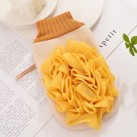 2-in-1 Kylpyhanskat, Kaksipuolinen Pesulappu Tahranpoistoon (Keltainen)