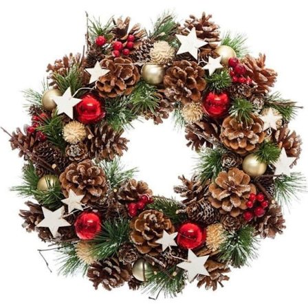 FEERIC LIGHTS & CHRISTMAS Holly Star -kranssi - halkaisija 35 cm