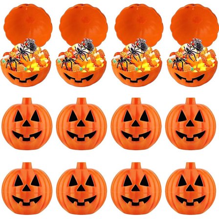 12 mini gresskarbokser, mini Halloween gresskar godteribeske, mini gresskar Halloween godteribeske for trick or treat, Halloween-dekorasjon for barn 