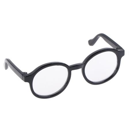 1 kpl 9cm läpinäkyvät pyöreät lasit 1/6 nuken sisustustarvikkeille Black
