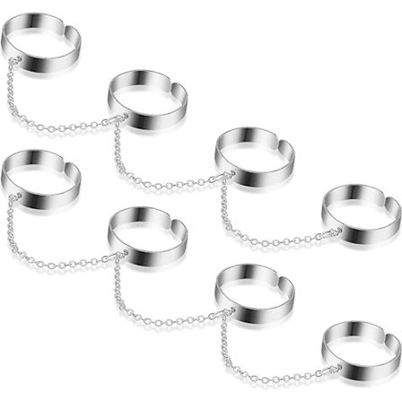 2 st Punk Kedjekedjor Finger Ringar, Kedjekedjor Finger Ringar, Justerbar