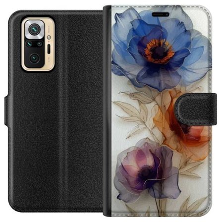 Plånboksfodral till Xiaomi Redmi Note 10 Pro med Silkesblommor