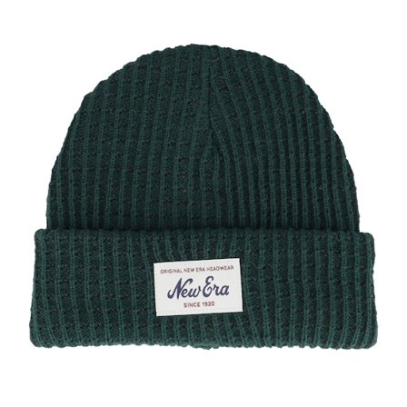 New Era - Short Beanie Waffle Dark Green Cuff Green Beanie - @ Hatstore