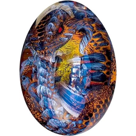 Lava Dragon Egg Fire Pocket Dragon, Luminous Dream Crystal Transp