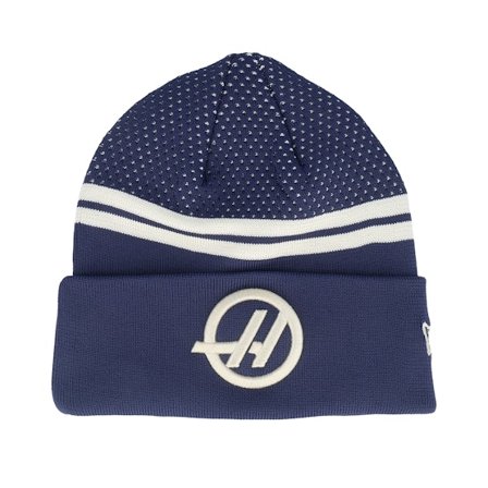 New Era - Motor Blauw cuff Beanie - Haas F1 25 Engineered Steel Blue Cuff @ Hatstore