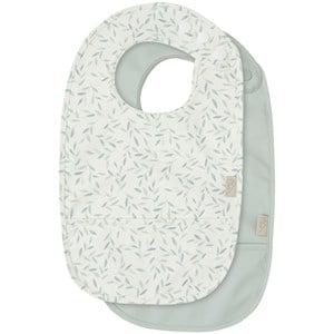 Cam Cam 2-Pack Green Leaves/Dusty Green Bibs One Size - Baby feeding - One size - Green - Junge
