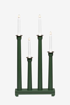 Jotex - El-lysestake 4 lys tre 59 cm Grønn matt svart - Kjøp Adventsstaker hos Jotex