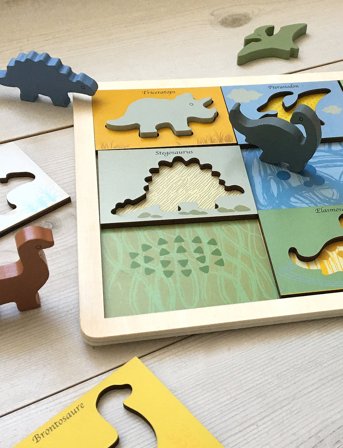 Magni Toys Dino Puzzle In Fsc Wood - Multi/patterned - ONE SIZE