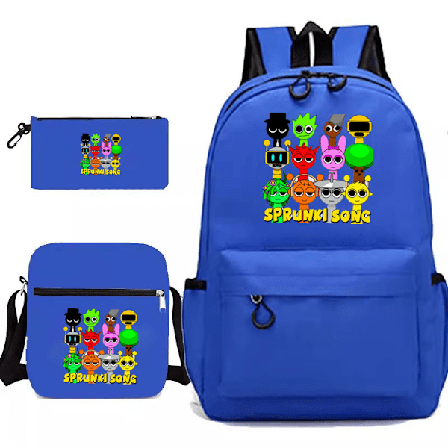 Sprunki song 3-delars set Ryggsäck Mochila Barn Väskor med Kapacitet