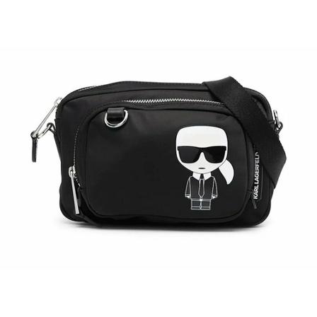 Karl Lagerfeld Ikonik Nylon Cb Bumbag Sort, Dame Bæltetasker, Størrelse: ONE Size